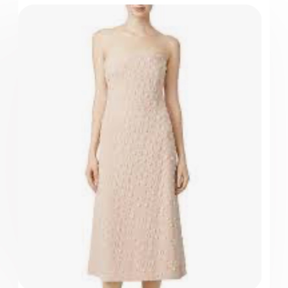 Elegant Osman Blush Pearl Beading Fidelity Strapless Cocktail , Bridesmaid Dress